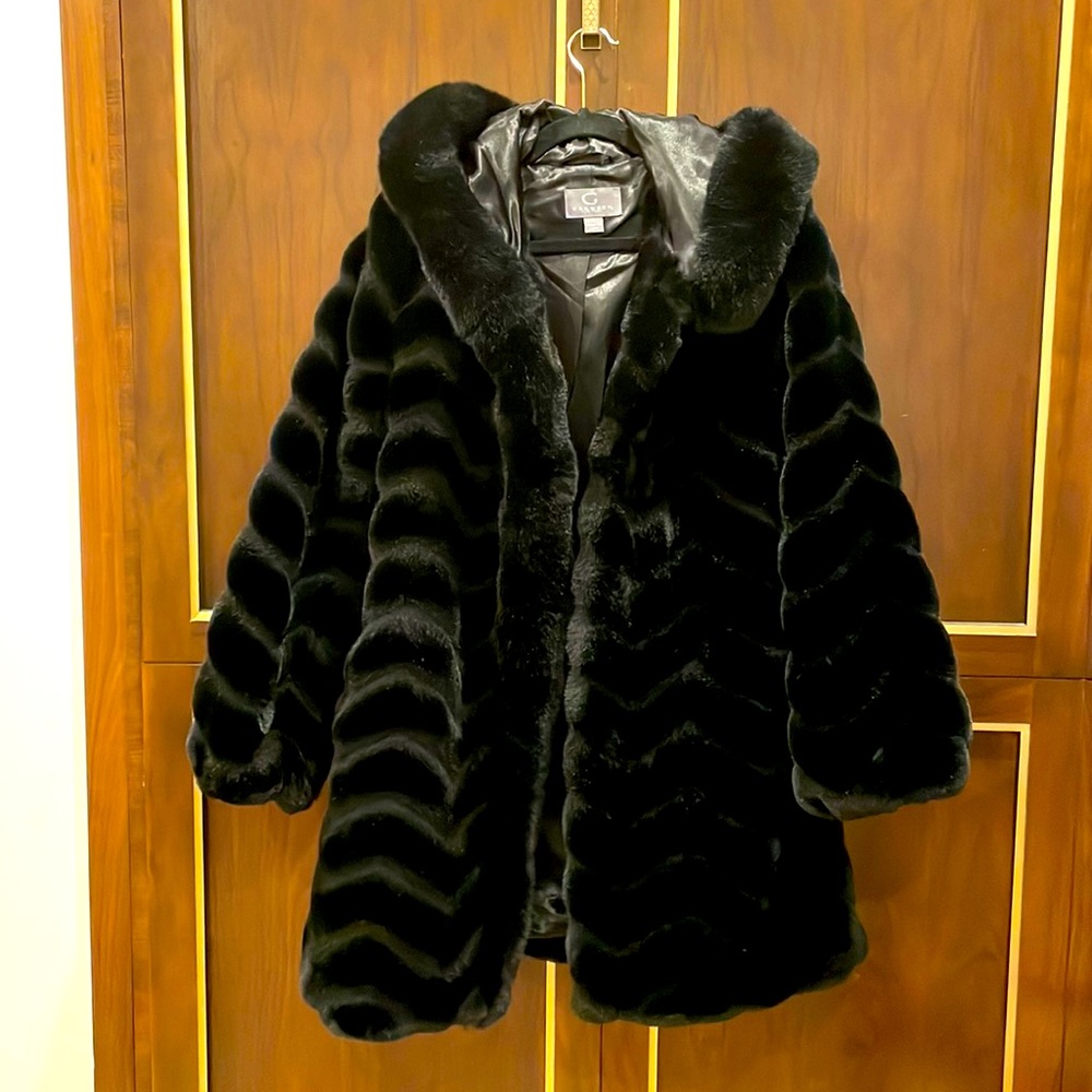 Black faux fur jacket
